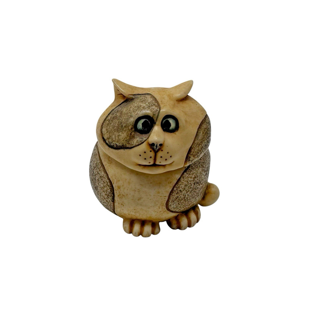 Rare 2001 Harmony Ball Pot Bellys NOVIO Cat Figurine w Mouse in Stomach EUC